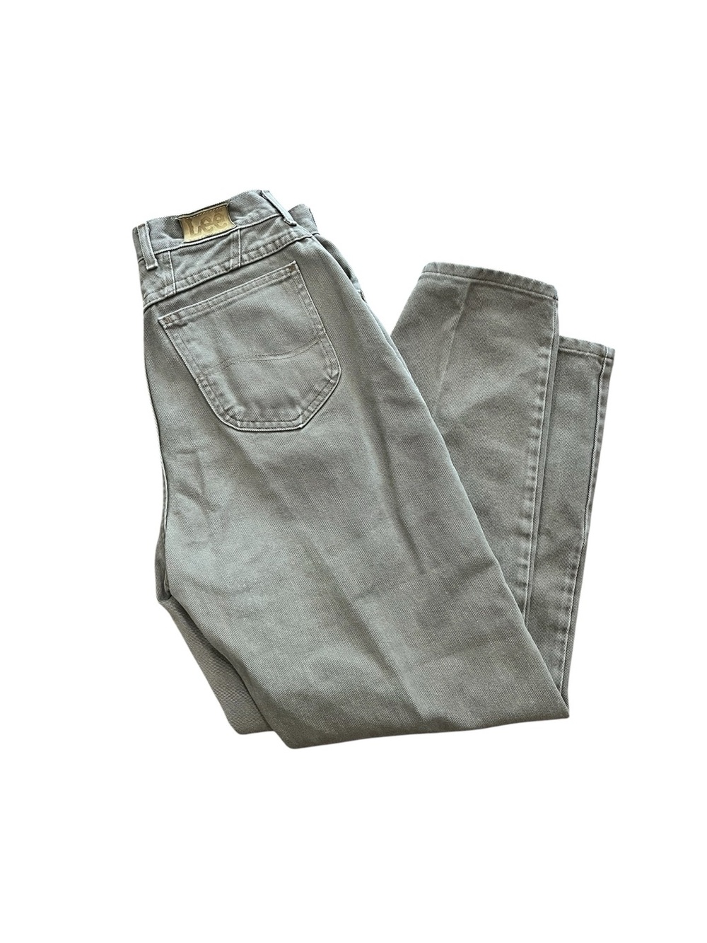 LEE Mom Vintage earthy tan grey  high waisted denim jeans tapered leg-12 Med